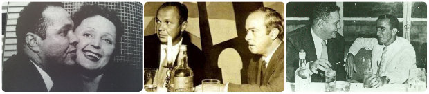 Com Edith Piaf, Vinicius de Morares e Millor Fernandes. Foto: Antônio Maria Filho/Arquivo pessoal