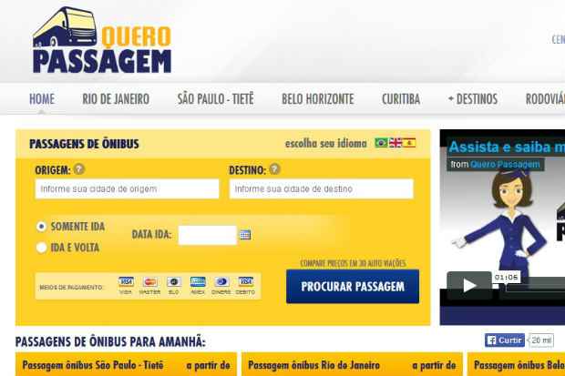 Site Quero Passagem ajuda na hora de escolher o bilhete rodoviário. Foto: queropassagem.com.br/Reprodução