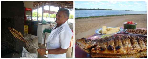 Doze quiosques, como o de Seu Zé, vendem peixes na brasa na beira do Velho Chico. Créditos: Diogo Carvalho/DP() Doze quiosques, como o de Seu Zé, vendem peixes na brasa na beira do Velho Chico. Créditos: Diogo Carvalho/DP/
