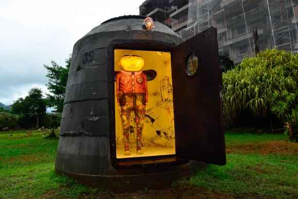 A obra O Bunker, da dupla de artistas pl&aacute;sticos OSGEMEOS, &eacute; o primeiro trabalho de arte contempor&acirc;nea instalado no Museu do Pontal. Foto: Fernando Fraz&atilde;o/Ag&ecirc;ncia Brasil/
