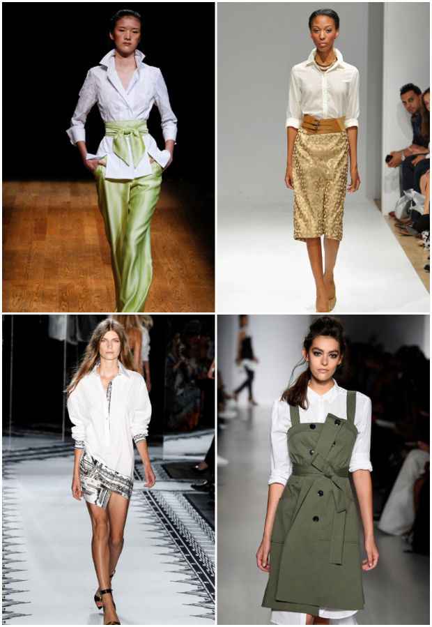 Camisa branca ganha várias roupagens. Foto: mbfashionweek.com/new-york/Reprodução