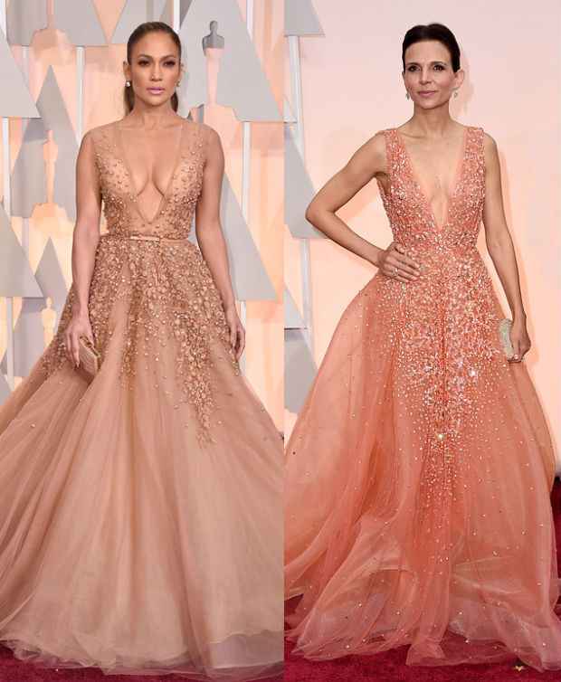 Jennifer Lopez à esquerda e Luciana Duvall à direita, com modelos quase iguais. Fotos: AFP/Divulgação() Jennifer Lopez à esquerda e Luciana Duvall à direita, com modelos quase iguais. Fotos: AFP/Divulgação/