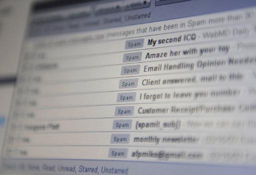 'Spams' em caixa de entrada de e-mails, Hong Kong. Foto: AFP/Arquivos Mike Clarke() 'Spams' em caixa de entrada de e-mails, Hong Kong. Foto: AFP/Arquivos Mike Clarke/