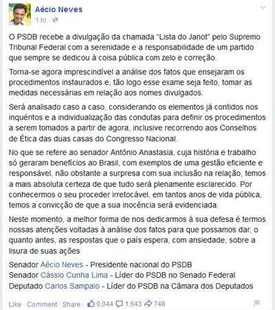Foto: Reprodução/ Facebook() Foto: Reprodução/ Facebook/