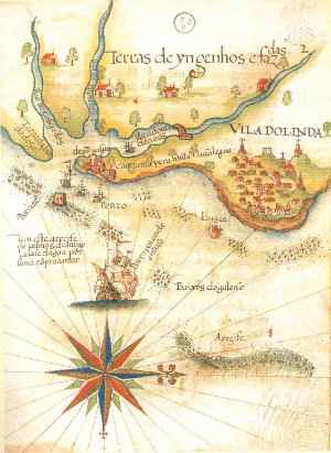 Mapa do Recife feito pelo cartógrafo Luís Teixeira