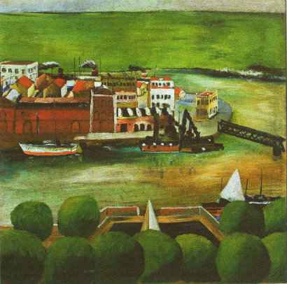 Cícero Dias retrata o Cais da Alfândega (e antiga ponte giratória)