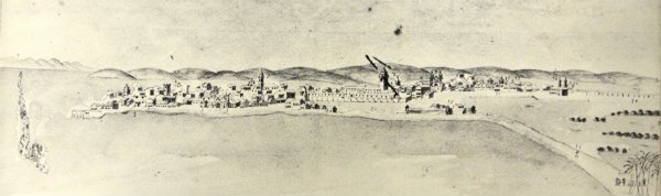 Prospecto do Recife feito pelo jesuíta José Caetano em 1759. Clique na imagem para ver detalhes