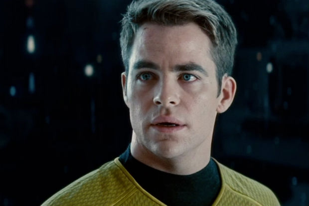 Chris Pine como Capitão Kirk em "Star Trek". Crédito: Paramount Pictures/Divulgação