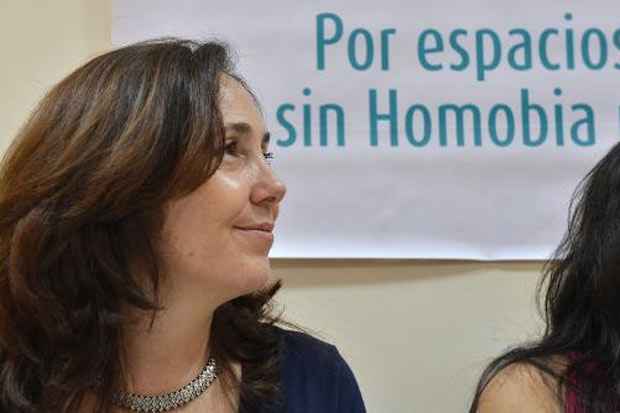 A sex&oacute;loga cubana Mariela Castro, filha do presidente cubano Ra&uacute;l Castro, participa de coletiva de imprensa, no dia 5 de maio de 2015, em Havana. Foto: Adalberto Roque/AFP/