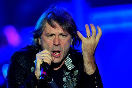 Bruce Dickinson, vocalista do Iron Maiden, durante show em Santiago. Foto: AFP/Arquivos Francesco Degasperi/