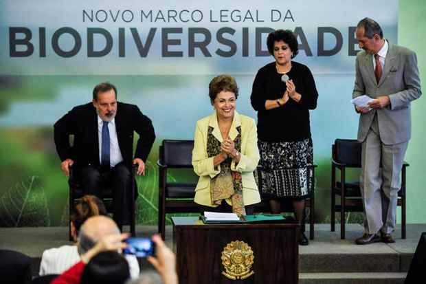 A presidente da República Dilma Rousseff durante cerimônia de sanção./José Cruz/ Agência Brasil