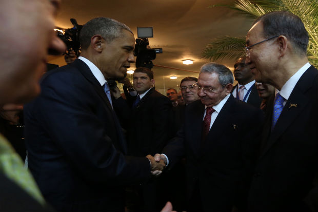 Os presidentes de Estados Unidos e Cuba, Barack Obama e Raúl Castro, na abertura da Cúpula das Américas do Panamá, em Abril. Foto: Ministerio de la Presidencia