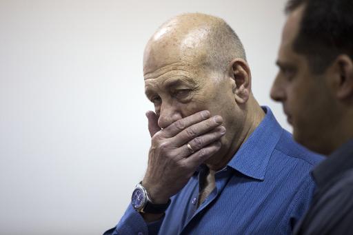 O ex-premier Ehud Olmert, durante seu julgamento. Foto:HEIDI LEVINE/ POOL/AFP