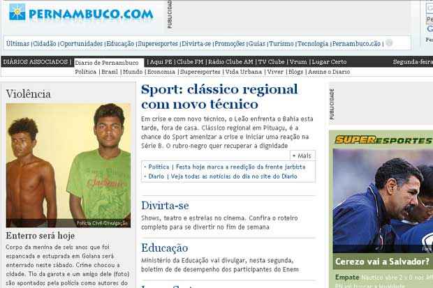 Layout em 2010 já apresentava um tom mais moderno. Foto: Web Archive/Reprodução