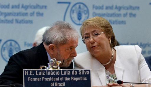Lula e a atual presidente do Chile, Michelle Bachelet. Foto: AFP TIZIANA FABI