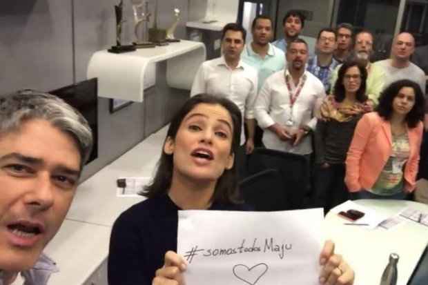 Equipe do JN sai em defesa da repórter do tempo Maju: Somos todos Maju. Foto: Reprodução/Facebook