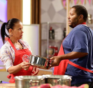Antes inimigos, os baianos Iranete e Cristiano fizeram as pazes após vencerem prova em equipe. Band/divulgação