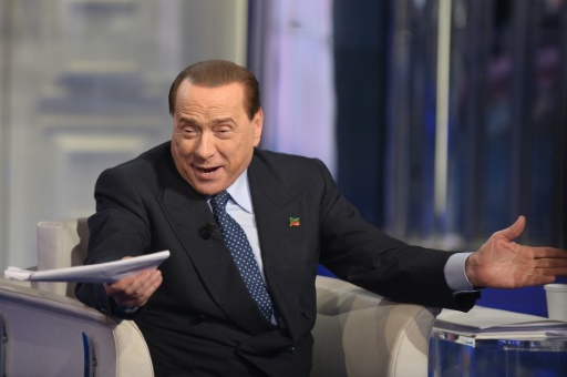 O ex-primeiro-ministro italiano Silvio Berlusconi durante um programa de TV italiano, em Roma, no dia 22 de maio de 2014. Foto:  Tiziana Fabi/ AFP/Arquivos/