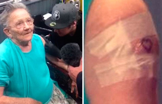Quando a idosa retornou ao asilo, todos os moradores foram falar com ela para ver o coração no braço esquerdo. Foto: Reprodução/Mirror/ Quando a idosa retornou ao asilo, todos os moradores foram falar com ela para ver o coração no braço esquerdo. Foto: Reprodução/Mirror/