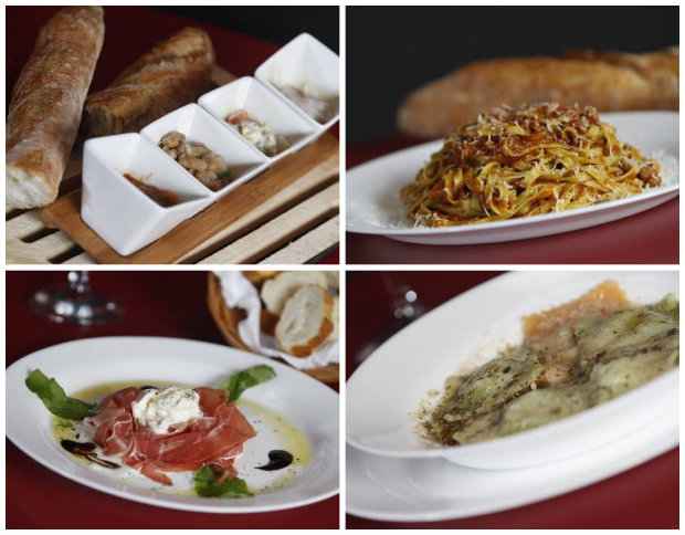 Segura a balança: Antepastos, Papardelle de ragu, Stracciatella com parma e Raviolli di Zucca. Fotos: Rafael Martins/ Esp. DP/ Segura a balança: Antepastos, Papardelle de ragu, Stracciatella com parma e Raviolli di Zucca. Fotos: Rafael Martins/ Esp. DP/