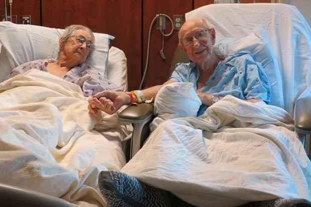 "Eu simplesmente não posso ficar longe dela", disse Tom Clark sobre a esposa. Foto: Piedmont Fayette Hospital/Divulgação