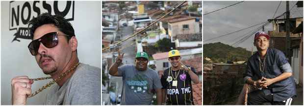 Os MCs Cego, Elloco, Shevchenko e Vertinho (da esquerda para a direita) dão voz às periferias pernambucanas. Fotos: Nando Chiappetta, Ricardo Fernandes e Guilherme Veríssimo/DP/DA Press