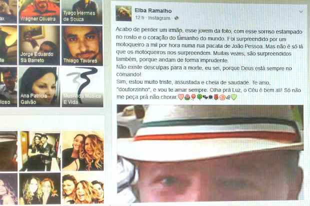 Cantora usou Instagran e Facebook para lamentar perda trágica do irmão. Foto: Reprodução: Facebook/Elba Ramalho/
