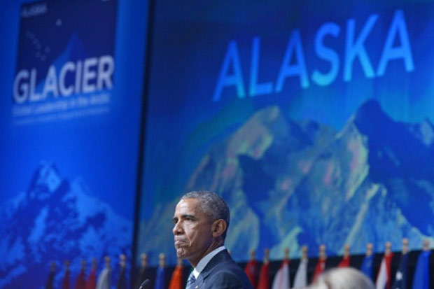 O presidente americano, Barack Obama, discursa em uma convenção sobre liderança no Ártico em 31 de agosto de 2015. Foto: Mandel Ngan/AFP/ O presidente americano, Barack Obama, discursa em uma convenção sobre liderança no Ártico em 31 de agosto de 2015. Foto: Mandel Ngan/AFP/