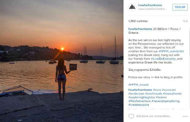 Em Poros, Grécia. (Foto: Reprodução/Instagram/How Far From Home)
