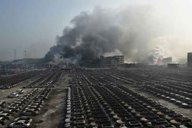 Explosão na cidade de Tianjin, China, no dia 13 de agosto de 2015. Foto: Greg Baker/AFP/Arquivos/ Explosão na cidade de Tianjin, China, no dia 13 de agosto de 2015. Foto: Greg Baker/AFP/Arquivos/