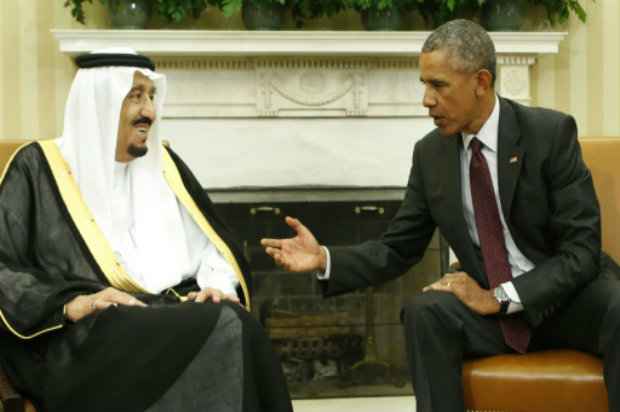 O presidente americano, Barack Obama (E), e o rei Salman, da Arábia Saudita, duarante encontro em Washington, DC, no dia 4 de setembro de 2015. Foto: AFP/Yuri Gripas./ O presidente americano, Barack Obama (E), e o rei Salman, da Arábia Saudita, duarante encontro em Washington, DC, no dia 4 de setembro de 2015. Foto: AFP/Yuri Gripas./