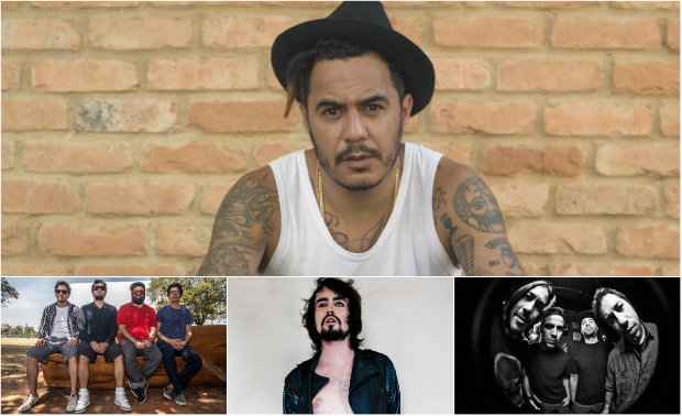 Mais de 20 atrações se apresentarão no Jack Daniel's Festival, neste sábado (12). Montagem: Facebook/Reprodução/ Mais de 20 atrações se apresentarão no Jack Daniel's Festival, neste sábado (12). Montagem: Facebook/Reprodução/
