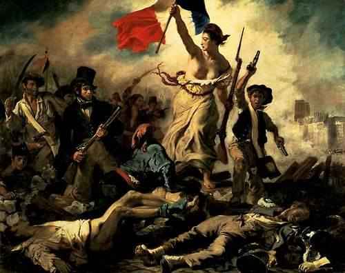 A Liberdade Guiando o Povo, de Eugène Delacroix em comemoração à Revolução de Julho de 1830. Foto: Reprodução/Facebook