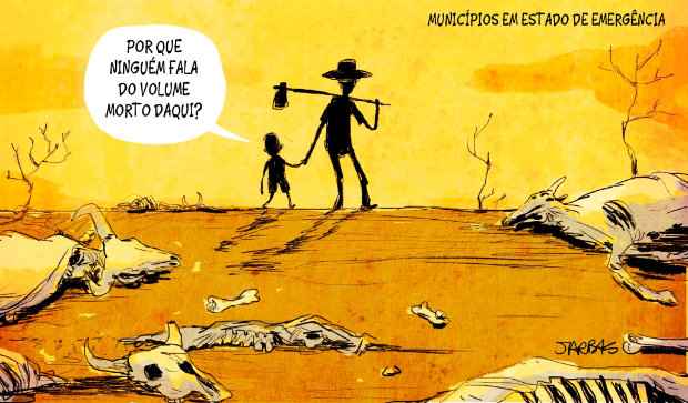 Uma segunda charge de Jarbas foi finalista na discussão sobre os destaques da categoria Artes. Crédito: Jarbas/DP/D.A Press