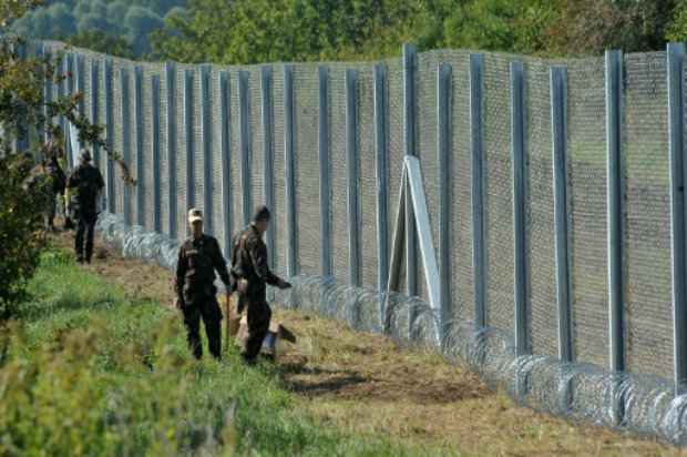 Cerca na fronteira entre Hungria e Croácia.
Foto: AFP/Elvis Barukcic.