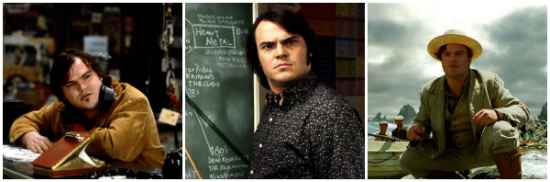 Jack Black em três papéis marcantes no cinema: Alta Fidelidade; Escola de rock; e King Kong