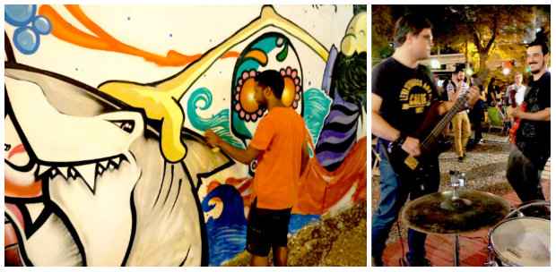 Jeff é um dos artistas que deixou sua marca na "praia urbana" do Garage. Shows e outras atividades culturais também estão programados
