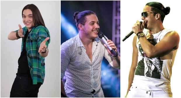 Safadão prendeu o cabelo e trocou as roupas. Fotos: Reprodução da internet