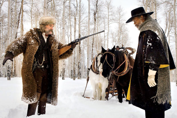 Kurt Russell e Samuel L. Jackson em cena de Os Oito Odiados. Foto: Diamond Films/Divulgação/ Kurt Russell e Samuel L. Jackson em cena de Os Oito Odiados. Foto: Diamond Films/Divulgação/