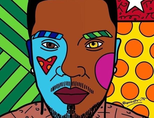 Naldo usou a obra para estampar a capa do disco Sarniô (2015). Arte: Romero Britto