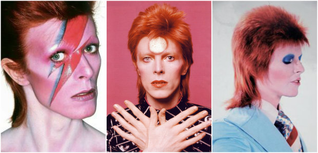 Bowie tornou-se ícone da ra glam rock com seu alter ego Ziggy Stardust. Fotos: Reprodução da internet