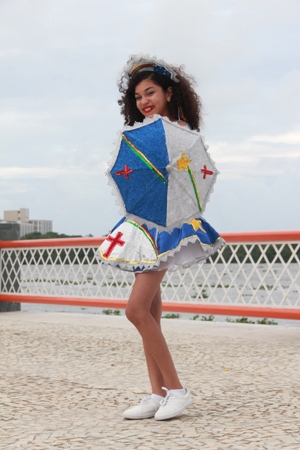 Pandora escolheu o figurino de passista para a Aurora dos Carnavais. Foto: Brenda Alcântara/DP