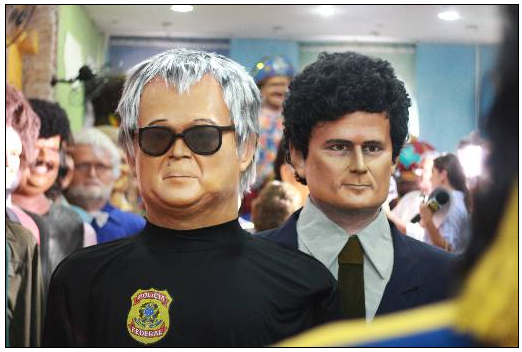 Personagens do cenário político são transformados em bonecos gigantes.Foto: Brenda Alcantara/ Esp. DP