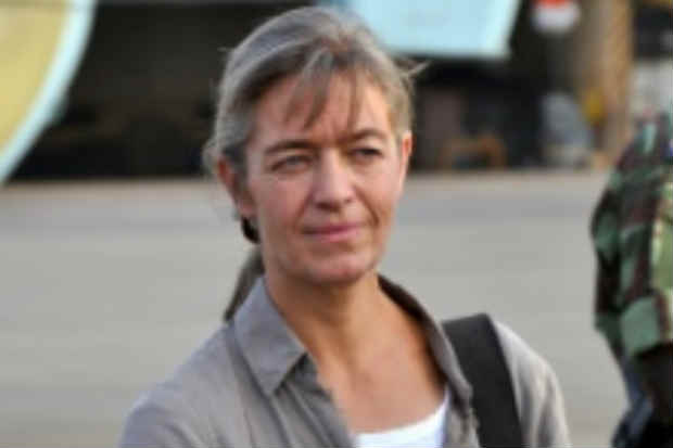 B&eacute;atrice Stockly em 24 de abril de 2012 em Burkina Faso. Foto: Ahmed Ouoba/AFP/