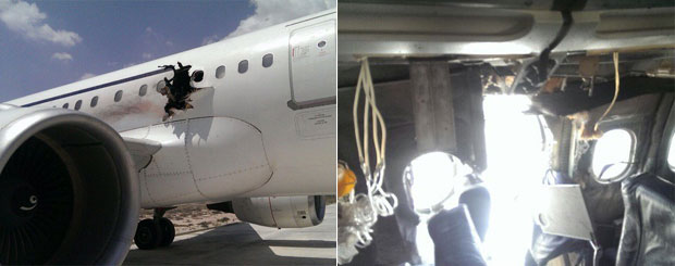 Imagens mostram o estrago por fora e por dentro da aeronave. Foto: Twitter/Reprodução