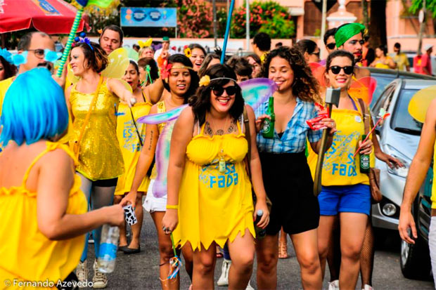Fundadoras do Essa Fada defendem o direito da mulher à liberdade sexual e à segurança física e emocional. O desfile também acontece na segunda, às 10, a partir da Rua da Boa Hora , Olinda. Foto: Fernando Azevedo/ Cortesia