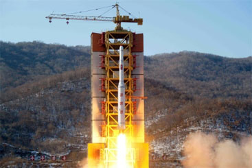 Decolagem do foguete norte-coreano. Foto: KCNA/AFP/ Decolagem do foguete norte-coreano. Foto: KCNA/AFP/