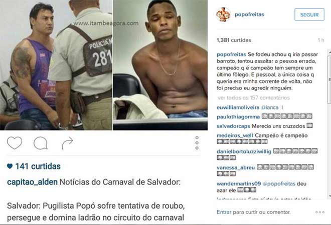 Popó denuncia prisão no instagram. Crédito: Instagram/reprodução/ Popó denuncia prisão no instagram. Crédito: Instagram/reprodução/