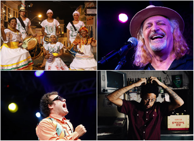 Noite dos Tambores Silenciosos, Alceu Valença, Maestro Forró e Emicida estão escalados para os polos descentralizados. Fotos: Arquivo DP e Divulgação/ Noite dos Tambores Silenciosos, Alceu Valença, Maestro Forró e Emicida estão escalados para os polos descentralizados. Fotos: Arquivo DP e Divulgação/