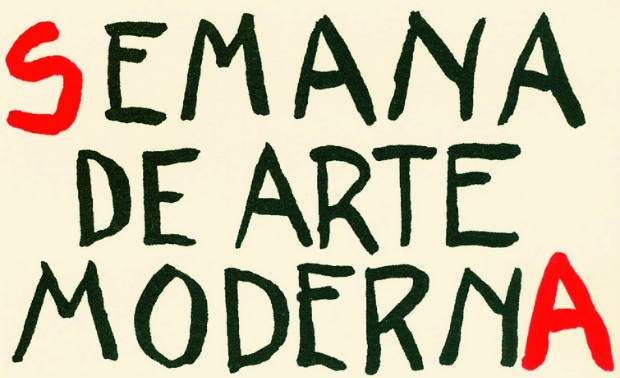 Cartaz da Semana de Arte Moderna de 1922. Crédito: Reprodução/Internet/ Cartaz da Semana de Arte Moderna de 1922. Crédito: Reprodução/Internet/